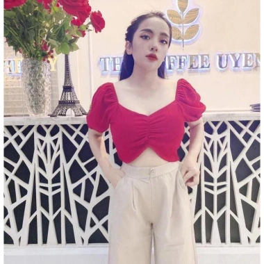 Áo croptop rúm ngực nhún lưng - Thiết kế sexy, giá chỉ 82.800₫ giảm mạnh