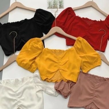 Áo croptop rúm ngực nhún lưng - Thiết kế sexy, giá chỉ 82.800₫ giảm mạnh