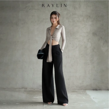 Áo croptop tay dài cổ sơ mi dây phối thun cotton gợi cảm BST 11/2.025 - Giá ưu đãi 338.000đ 2