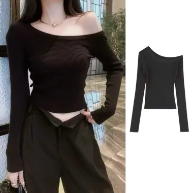 Áo Croptop Tay Dài Lệch Vai Sexy Trẻ Trung Giá 49.000₫ | Xưởng May Cường Thuý 3