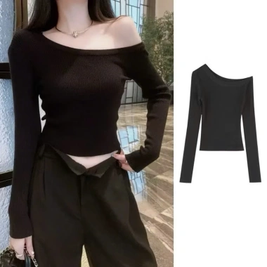 Áo Croptop Tay Dài Lệch Vai Sexy Trẻ Trung Giá 49.000₫ | Xưởng May Cường Thuý 4