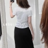 Áo Croptop V-neck viền ren thắt eo tay ngắn - Ảnh tự chụp, giá chỉ 167.000₫ 9