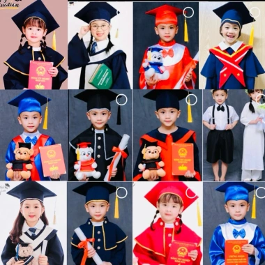 Áo Cử Nhân Tốt Nghiệp + Mũ Hoàng Gia cho Bé Mầm Non - Kỷ Yếu, Giá 65.000đ