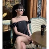 Áo cúp ngực trễ tay nhún đính ngọc tiểu thư – Sang trọng, chỉ 149.000₫ 3