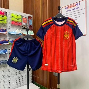 Áo Đá Bóng Tây Ban Nha World Cup 2.026 Vải Mè Thái Caro Co Giãn 4 Chiều Thoáng Mát Thấm Hút 220.000 VND