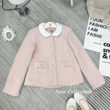 Áo dạ lông cừu cổ sen khuy đá ADLCPC - Giá chỉ 430.000, mềm mại, thời trang
