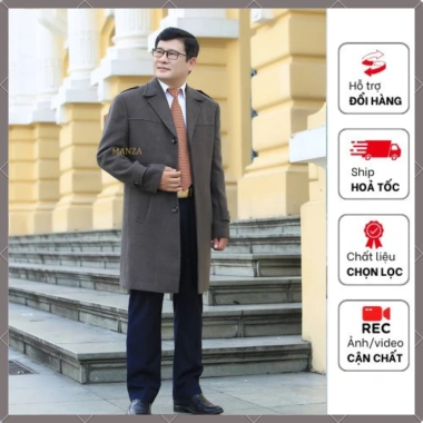 Áo dạ nam trung niên dài sang trọng, lịch lãm – Giá chỉ 892.500 VND