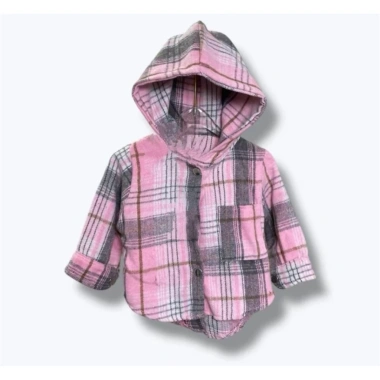Áo Dạ Sơ Mi Có Mũ Bé - Phong Cách Hàn Quốc Dễ Thương, Dày Dặn, Chống Nắng, 79.000₫ 5