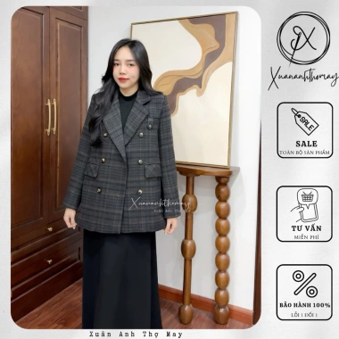 Áo dạ tweed cổ vest 75cm - Phong cách lịch lãm, giảm giá đặc biệt 625k 6