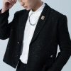Áo Dạ Tweed Kim Tuyến Nam Cổ Vest Liền Cài Khuy – Dáng Ngắn Trẻ Trung, Lịch Sự – 489.000₫