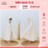 Áo dài 100cm chống nắng bé CHII BABIES - Đũi gân Khủng Long kèm tấm chắn, giá ưu đãi 109k