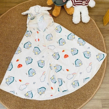 Áo dài 100cm chống nắng bé CHII BABIES - Đũi gân Khủng Long kèm tấm chắn, giá ưu đãi 109k 6