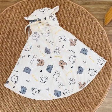 Áo dài 100cm chống nắng bé CHII BABIES - Đũi gân Khủng Long kèm tấm chắn, giá ưu đãi 109k 8
