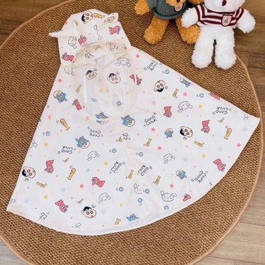 Áo dài 100cm chống nắng bé CHII BABIES - Đũi gân Khủng Long kèm tấm chắn, giá ưu đãi 109k 9