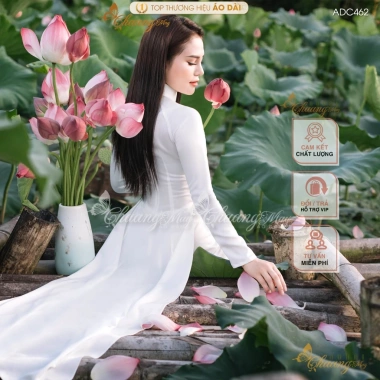 Áo dài 4 tà truyền thống CHAANG trắng nữ sinh, cổ cao 5cm, tay dài mềm mại – Giá ưu đãi 320.742₫