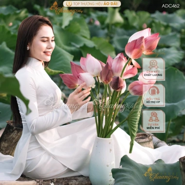 Áo dài 4 tà truyền thống CHAANG trắng nữ sinh, cổ cao 5cm, tay dài mềm mại – Giá ưu đãi 320.742₫ 8 Áo dài 4 tà truyền thống CHAANG trắng nữ sinh, cổ cao 5cm, tay dài mềm mại – Giá ưu đãi 320.742₫ 8