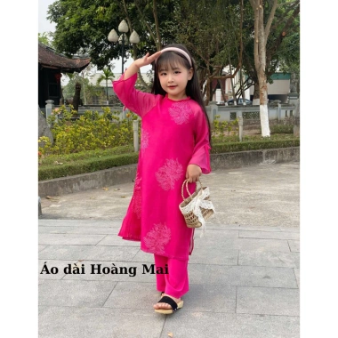 Áo Dài Bé Gái Cách Tân - Lụa Mỹ, Đính Kết Thủ Công, Đẹp Tết & Lễ, 199.000₫ 5