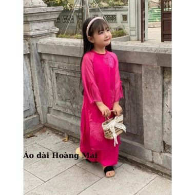 Áo Dài Bé Gái Cách Tân - Lụa Mỹ, Đính Kết Thủ Công, Đẹp Tết & Lễ, 199.000₫ 6
