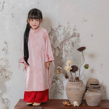 Áo Dài Bé Gái CELINA AD22 Lụa Vân Hoa Cao Cấp Pastel Xinh Xắn 8-40kg 329k