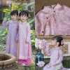 Áo Dài Bé Gái CELINA AD9 Cách Tân Lụa Gấm Thọ Cao, Kèm Mấn Nơ Nhung - 279k 3