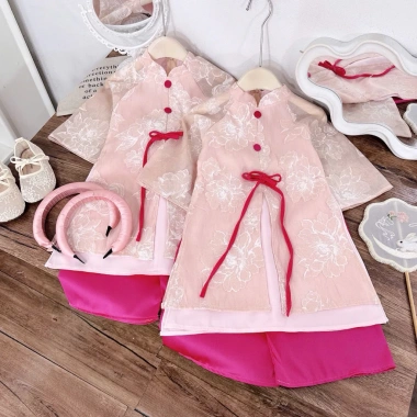 Áo dài bé gái chất tơ 10-30kg - Sang trọng, mềm mịn, dễ thương, giá 147.400₫ 8