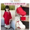 Áo Dài Bé Gái Cổ Tròn Cách Điệu Gấm Hà Đông Nơ Đỏ Size 11‑48kg – 207.500 VNĐ BONCHOP