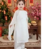 Áo dài bé gái cổ yếm 2 lớp + khăn choàng hoa rời, 8-30kg, xinh Tết, giá 169k 4