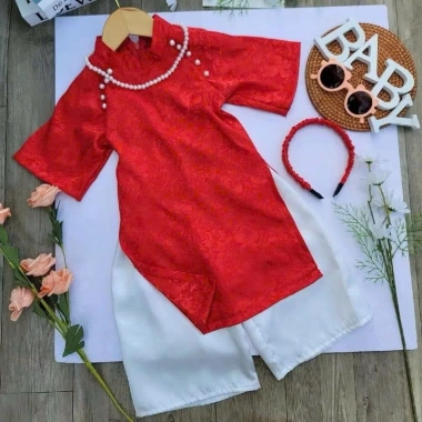 Áo Dài Bé Gái Gấm Lụa Cách Tân DA03 - Mặc Tết Lễ Hội, Giảm Giá Đến 119k