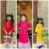 Áo Dài Bé Gái Gấm Lụa Cách Tân DA03 - Mặc Tết Lễ Hội, Giảm Giá Đến 119k 5
