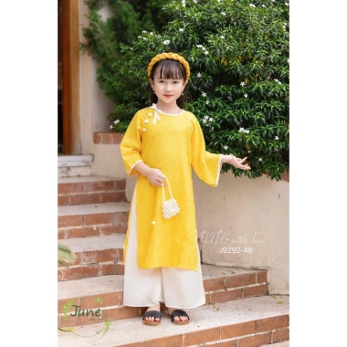 Áo Dài Bé Gái Hoạ Tiết June Siêu nhẹ 10‑30kg, Giá 295.000₫, mẫu J6.712 J6.744 J8.123