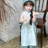 Áo Dài Bé Gái Lụa Gấm Hoa Cách Tân Thoáng Mát, Phù Hợp Tết & Lễ Hội - 219k 6