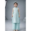 Áo Dài Bé Gái Lụa Tua Rua Cột Nơ Bốn Tà Không Cài - Đẹp Dành Cho Tết 159k 2