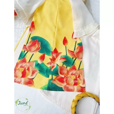 Áo dài bé gái mẫu Hoa Sen mùa xuân lễ tết 12-40kg thiết kế cao cấp 209.100₫