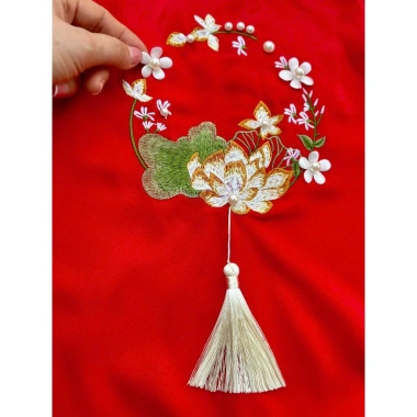 Áo dài bé gái mẫu Hoa Sen xinh xắn, thiết kế cao cấp, size 12‑44kg, sẵn hàng, giảm giá lễ Tết