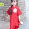 Áo dài bé gái Oli River cao cấp màu đỏ sang trọng - Giá ưu đãi 322.500₫ 2