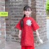 Áo dài bé gái Oli River cao cấp màu đỏ sang trọng - Giá ưu đãi 322.500₫ 3