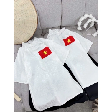 Áo dài bé gái Tết 2/9 siêu xinh, tặng xược hoa, Miu Kids 13-35kg - giảm giá 239k 5