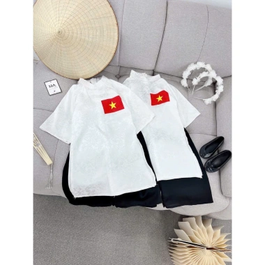 Áo dài bé gái Tết 2/9 siêu xinh, tặng xược hoa, Miu Kids 13-35kg - giảm giá 239k 8