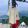Áo Dài Bé Gái Tết Cao Cấp Gấm Thanh Liễu Form Xuông Dễ Mặc – Tặng Bờm Vòng Cổ 10