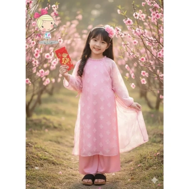 Áo dài bé gái Tết cổ truyền T.A Kids 16-42kg - Giá chỉ 199.000đ, giảm tới 55% - chất liệu mềm mại, thiết kế tinh tế 3