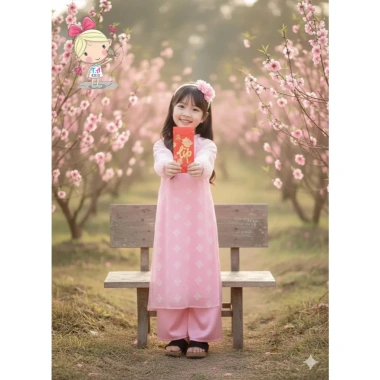 Áo dài bé gái Tết cổ truyền T.A Kids 16-42kg - Giá chỉ 199.000đ, giảm tới 55% - chất liệu mềm mại, thiết kế tinh tế 8