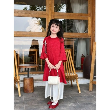 Áo dài bé gái Tết, gấm tơ tằm mix quần lụa mềm mịn 12-40kg giá 315.000 VND 2
