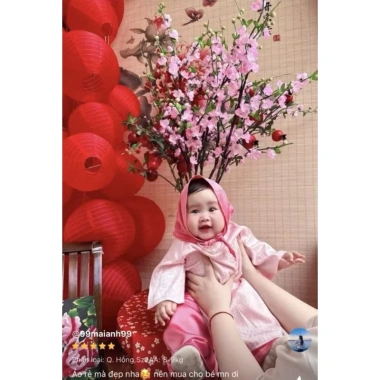 Áo Dài bé + Khăn buộc 6.077 – Thiết kế tinh tế, chất mềm, giá ưu đãi 135k 7