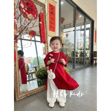 Áo Dài bé + Khăn buộc 6.077 – Thiết kế tinh tế, chất mềm, giá ưu đãi 135k 8