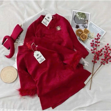 Áo dài bé trai, bé gái Set gấm đỏ 7-27kg – Tết 2.026 Mimi Kids, giảm giá 219k 7