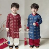 Áo Dài Bé Trai Chất Lụa Hoạ Tiết 4 Màu – Form Đẹp, Thoáng Mát, Size 10-30kg, 135k