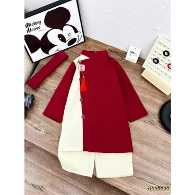 Áo dài bé trai chất nhung, khánh tua, thêu chữ xịn xò - Tết 2.026 giá 122.000₫