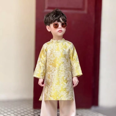 Áo Dài Bé Trai Fbaby Gấm Họa Tiết Cao Cấp - Mặc Tết chỉ 365.000₫