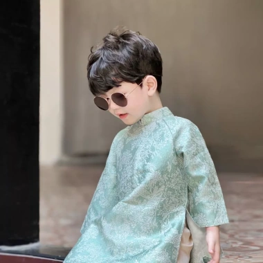 Áo Dài Bé Trai Fbaby Gấm Họa Tiết Cao Cấp - Mặc Tết chỉ 365.000₫
