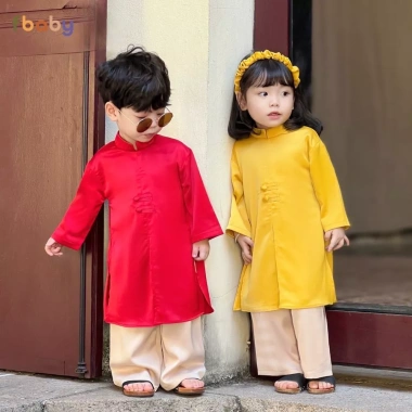Áo Dài Bé Trai FBaby Tết 2.026 Vải Không Nhăn Cao Cấp, Mềm Mại, An Toàn, Giá 295.000
